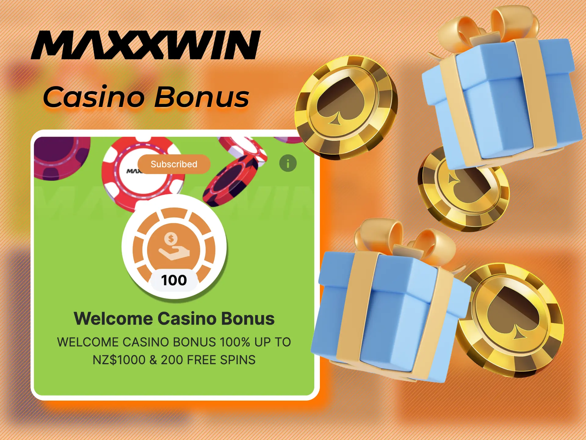 The Casino Bonus is yours at Maxxwin website.