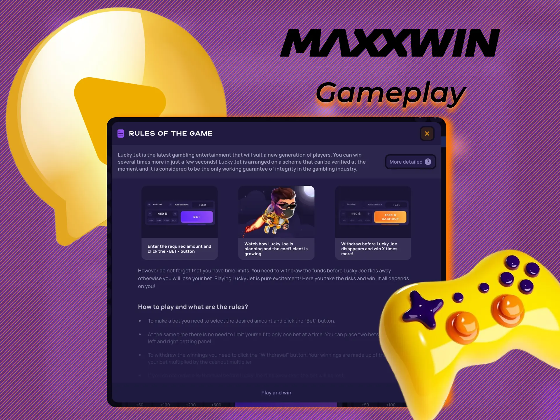 Study the features at Maxxwin before betting money.