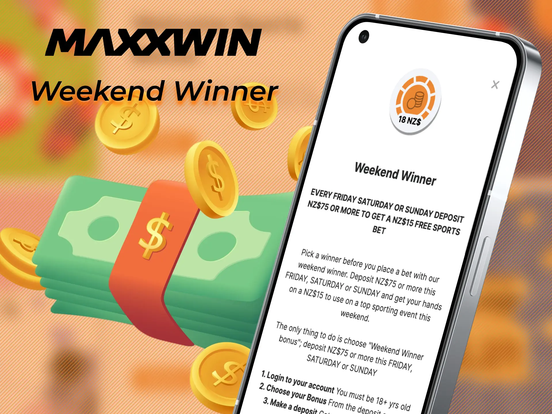 Make the Weekend Winner deposit and use it on any match at Maxxwin.