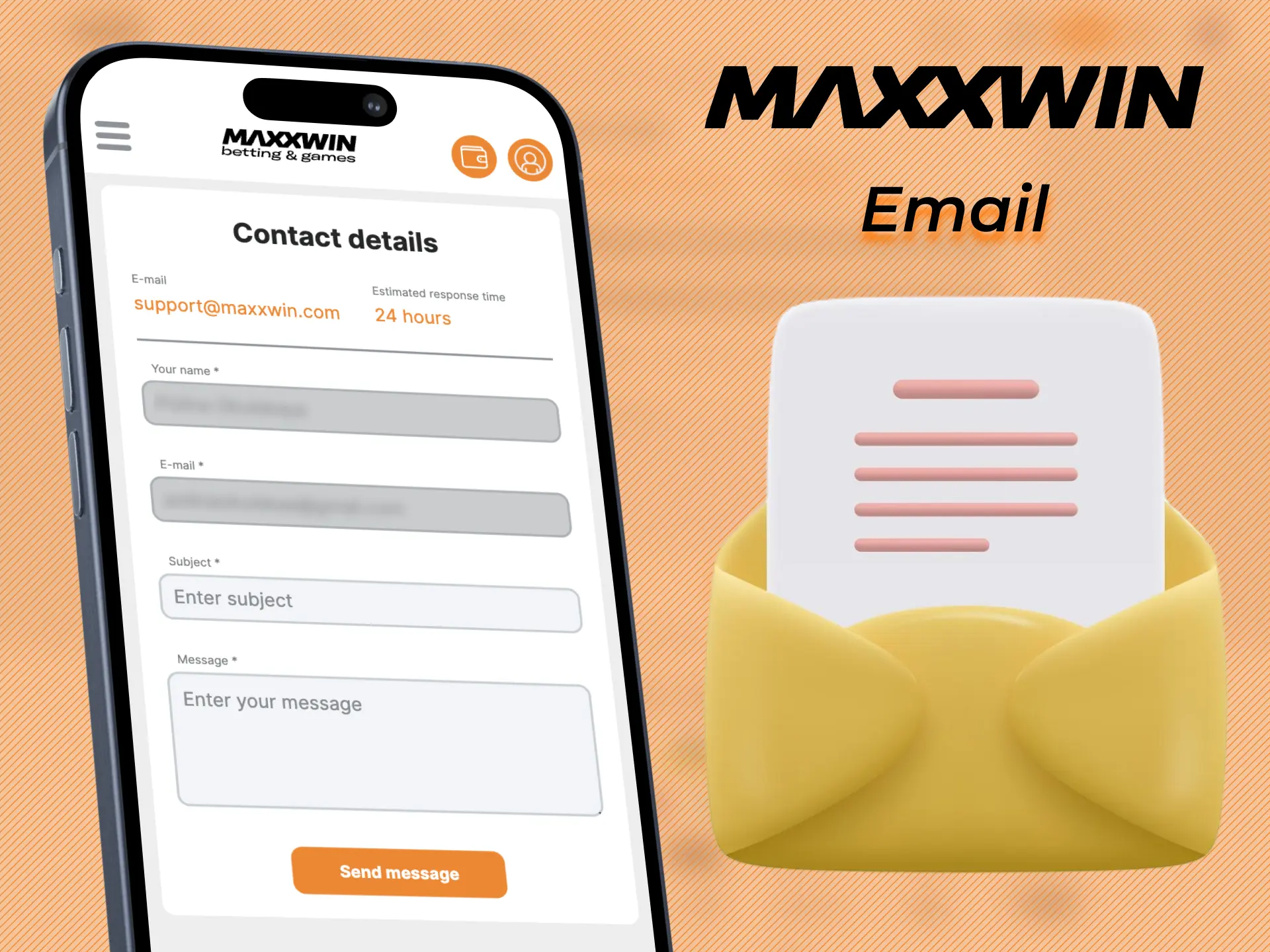 Use email to contact Maxxwin support.