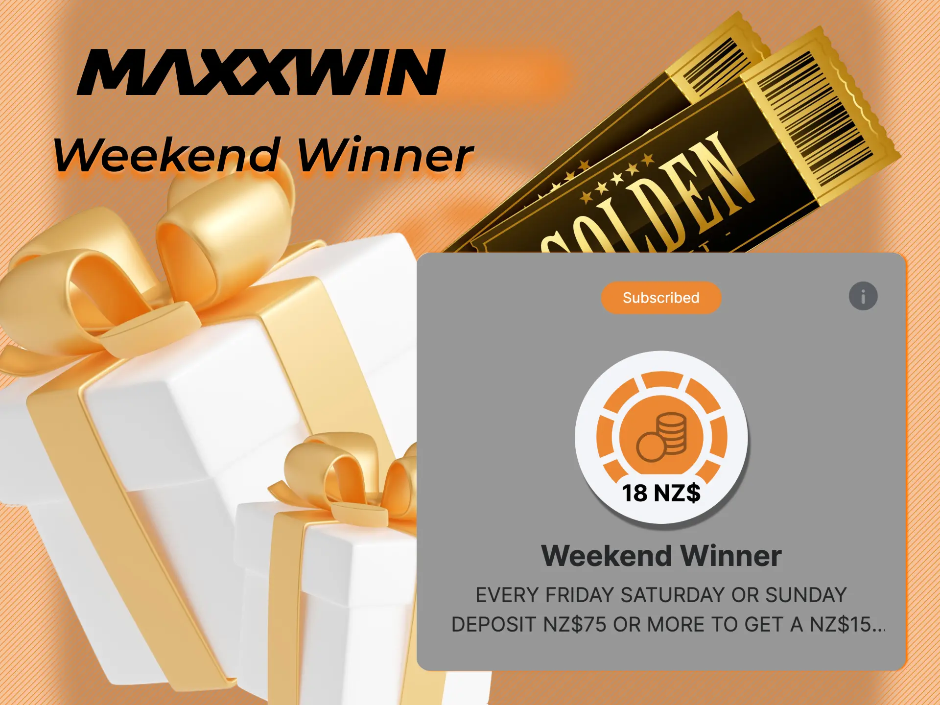 You may receive a free bet from Maxxwin on the weekend.